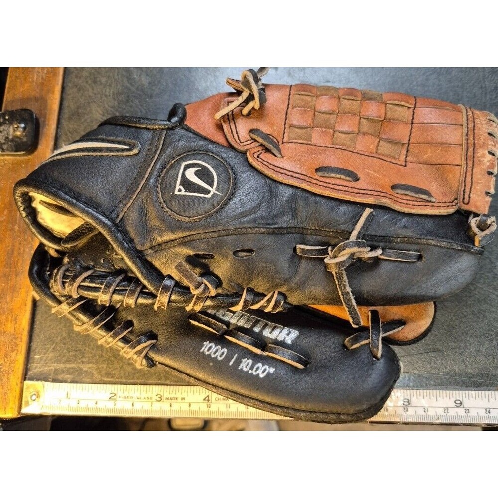 Nike Black and Brown Leather Baseball Glove
